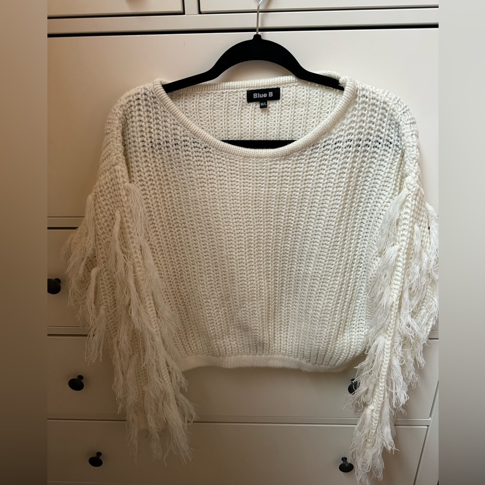 Blue B White Chunky Sweater